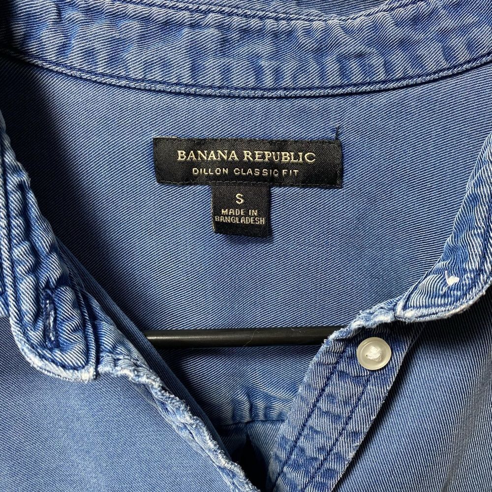 BANANA REPUBLIC Dillon Classic Fit Tencel Denim Utility Shirt Blue Sz Small - Picture 2 of 10